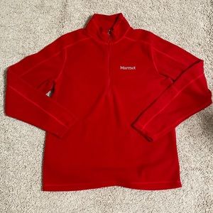 NWOT Mens Marmot Polartec Red Quarter Zip Sweater - Size Medium